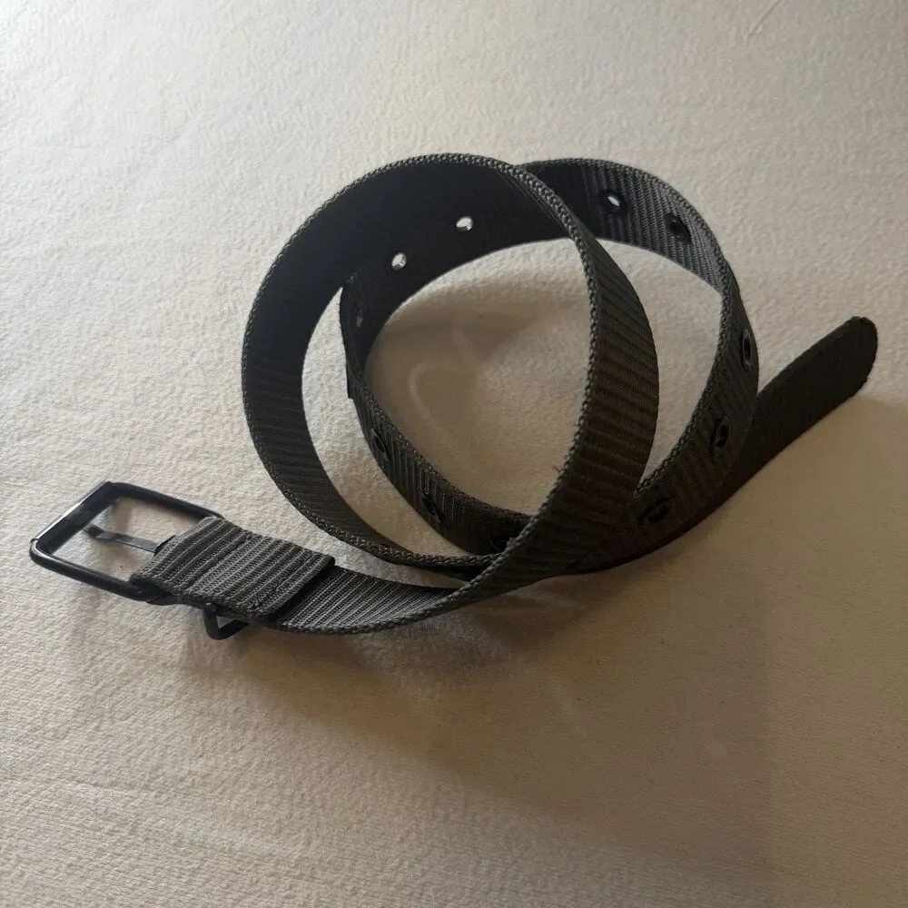 Men Nylon Canvas Waist Belt Casual Jeans Waistbands Alloy Pin Buckle Simple Army